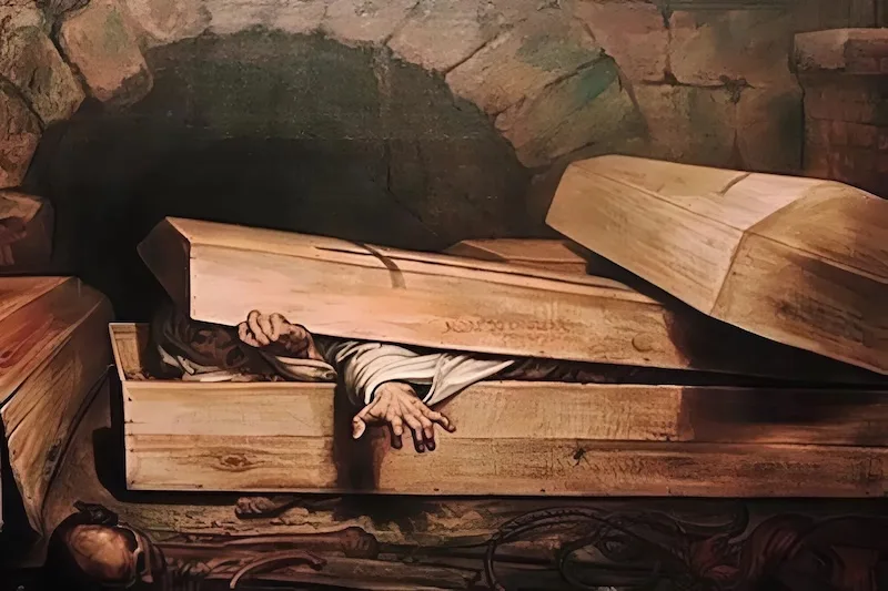 Mơ thấy chính mình hoặc người thân trong quan tài mang ý nghĩa tái sinh, trường thọ và gắn kết.