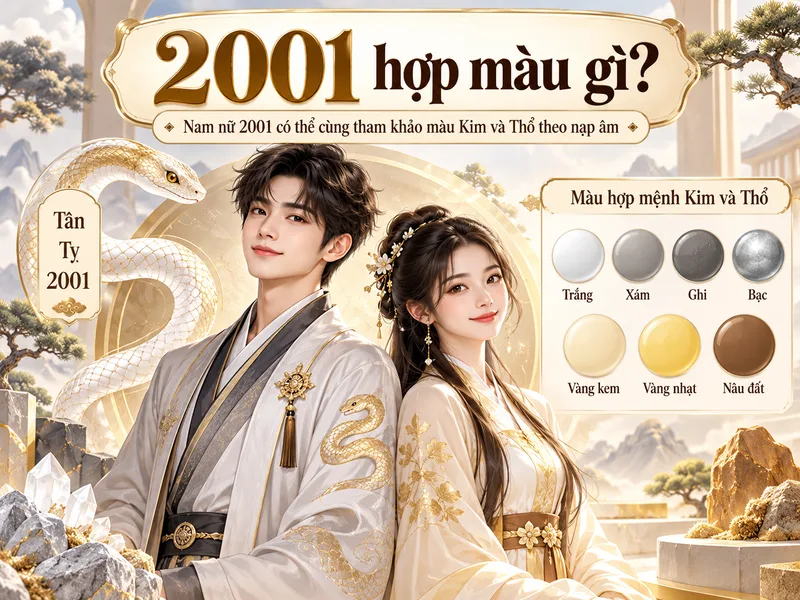 Nam nữ 2001 có thể cùng tham khảo màu Kim và Thổ theo nạp âm