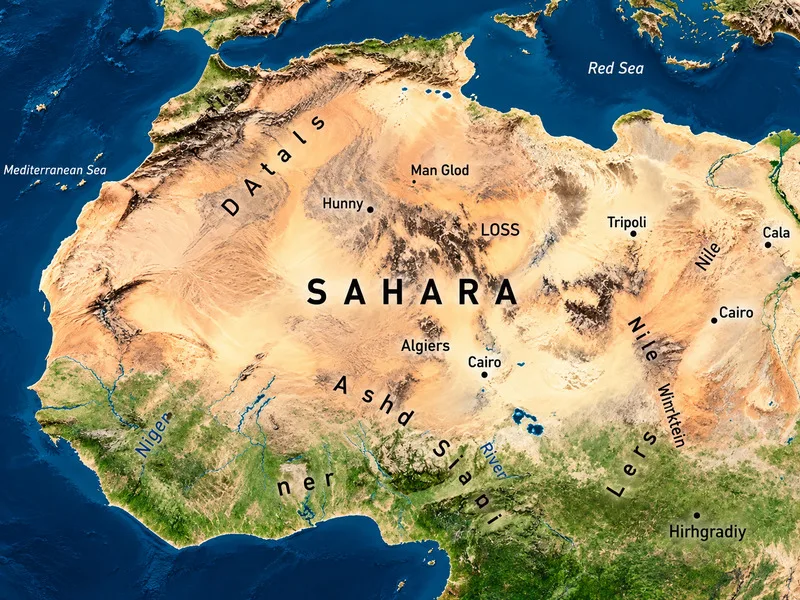 Sa mạc Sahara trải rộng qua nhiều quốc gia ở khu vực Bắc Phi